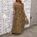 Classic Print V-Neck Pocket Cami Dress 3D1026070922