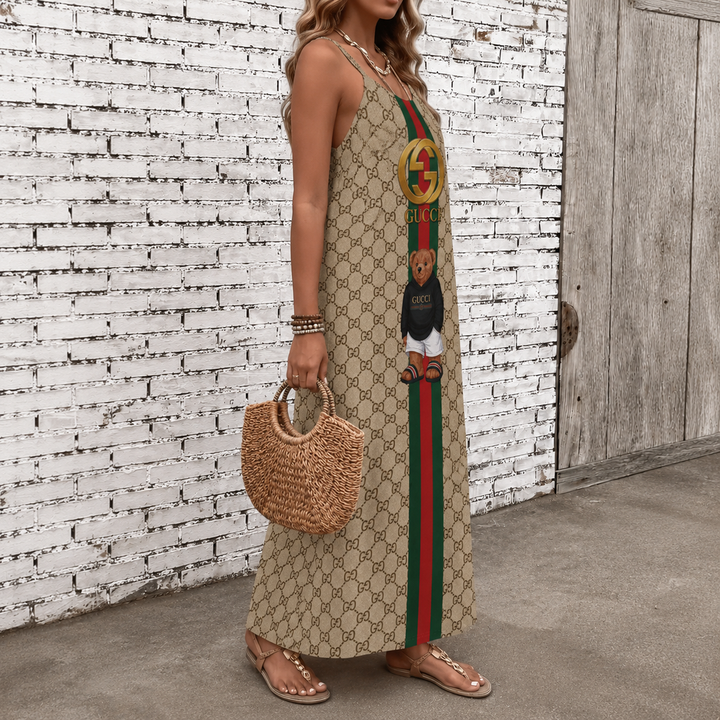 Classic Print V-Neck Pocket Cami Dress 3D1026070924
