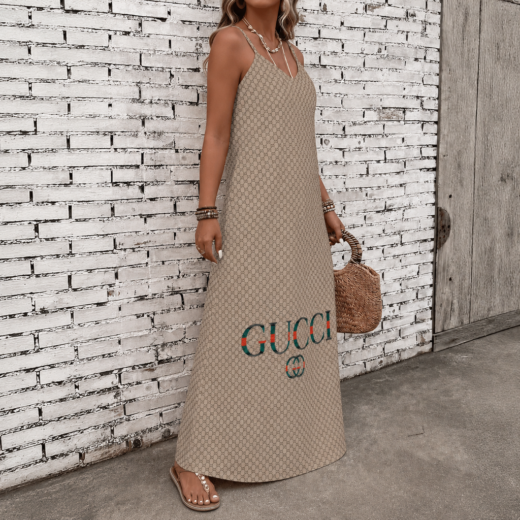 Classic Print V-Neck Pocket Cami Dress 3D1026070927