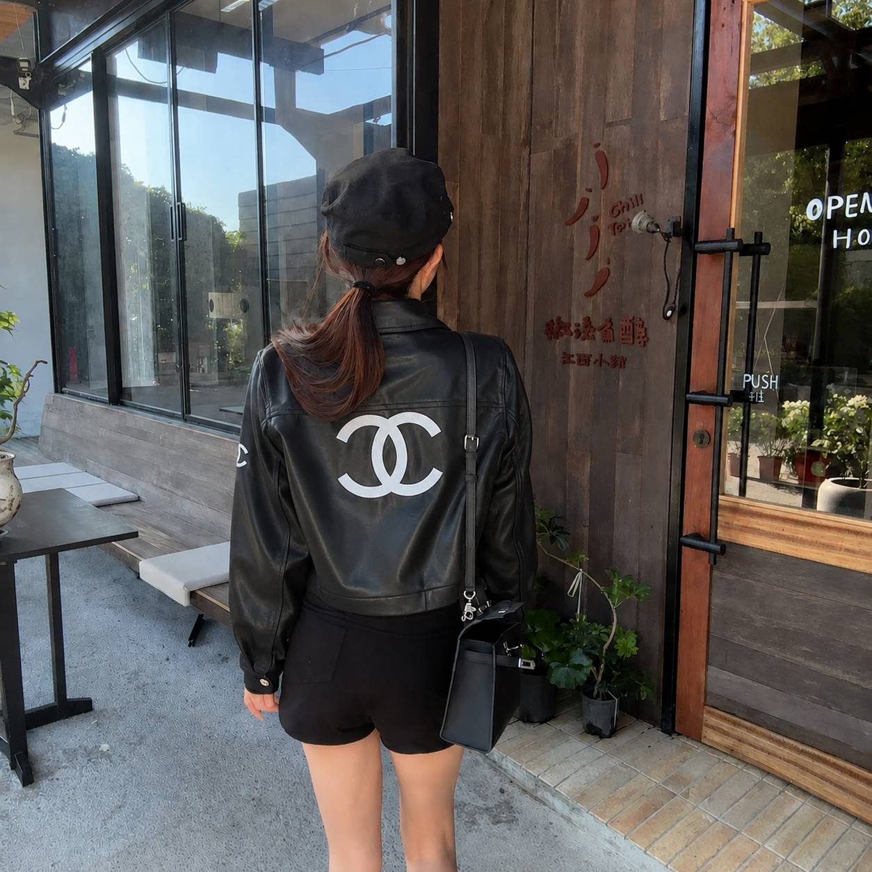 CC Fashion Short Leather Jacket 02