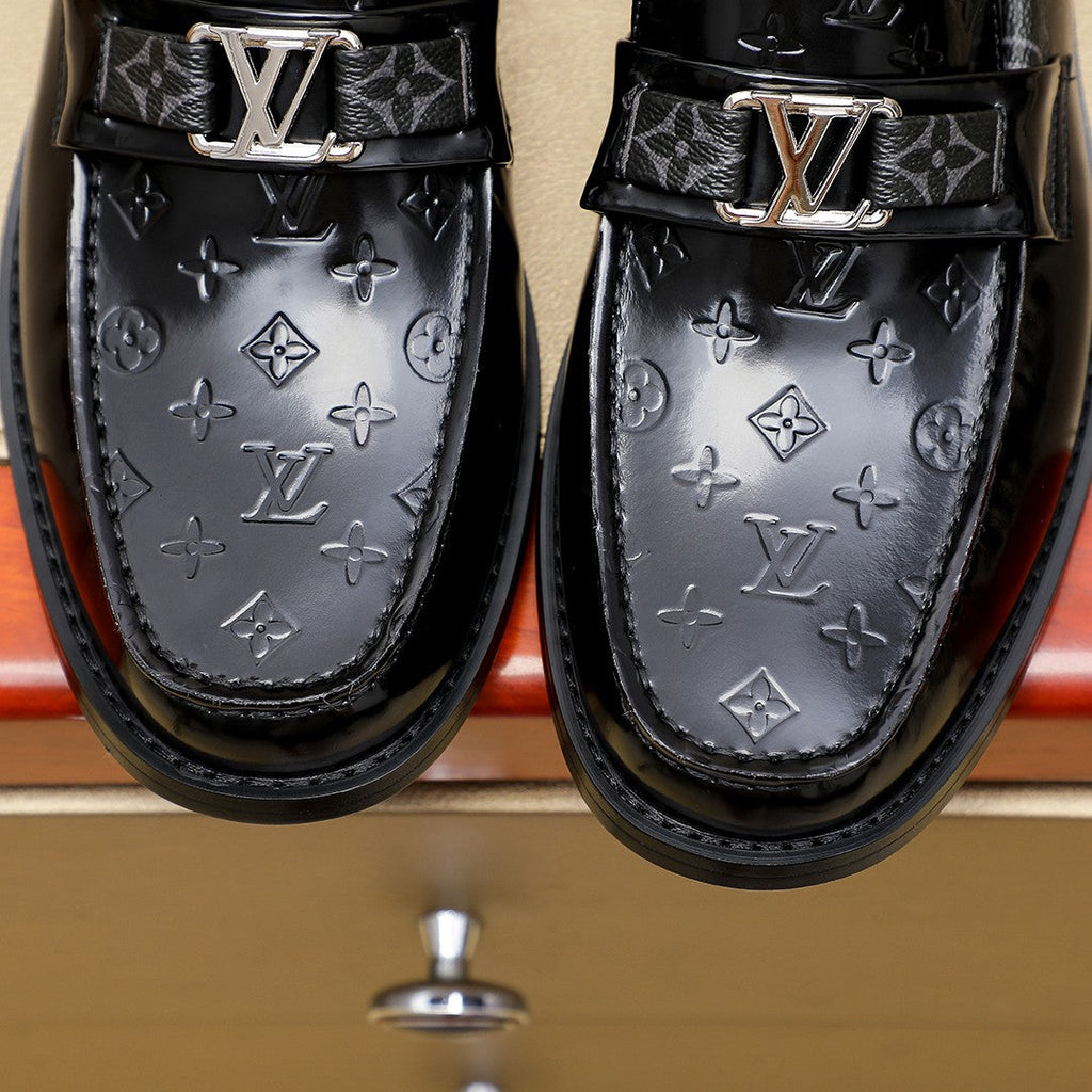L men's fashionable patent leather printed shoes 0725031005