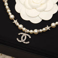 Classic Full Diamond Double C Collarbone Chain PD0823112204