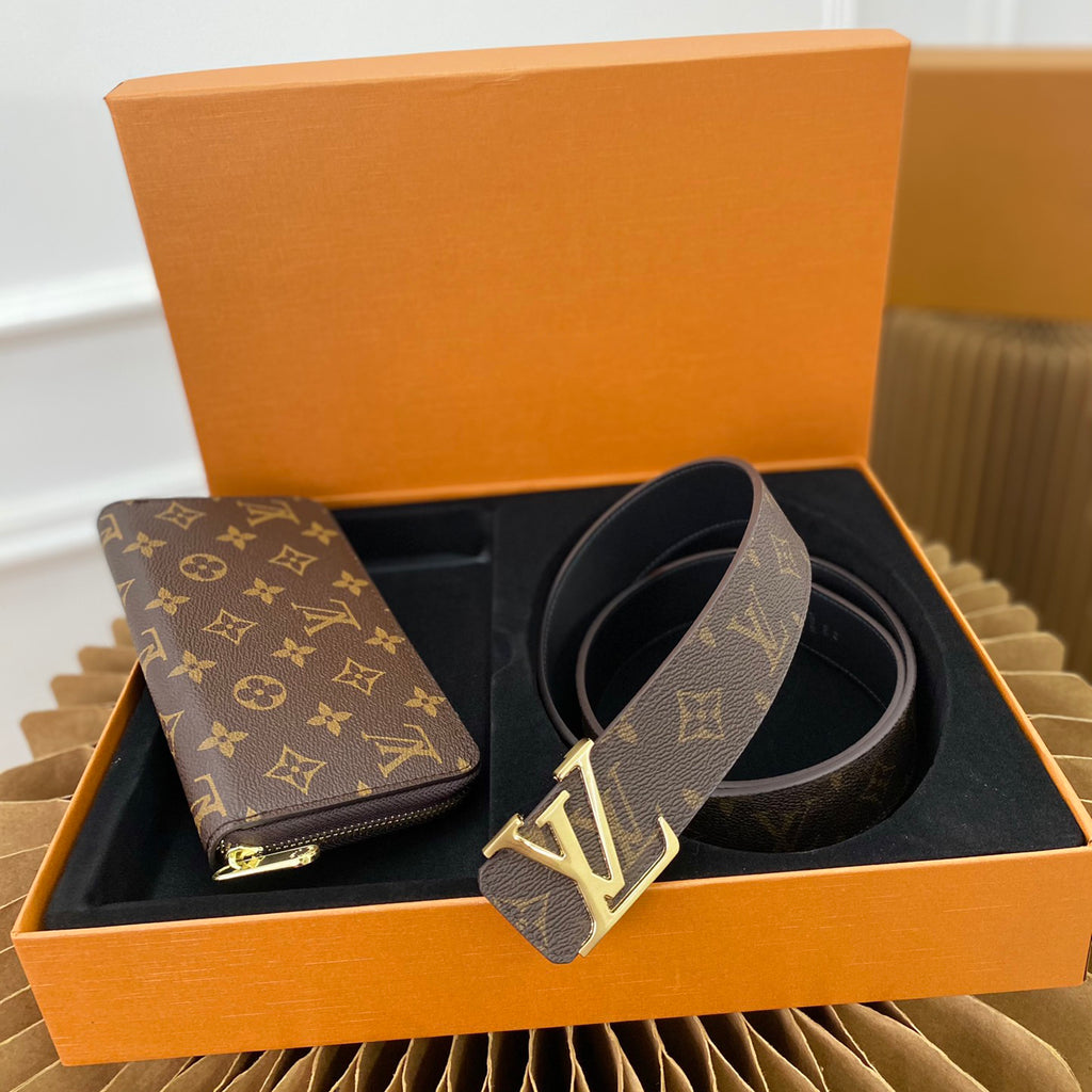 V high-end two-in-one gift box single pull wallet belt belt