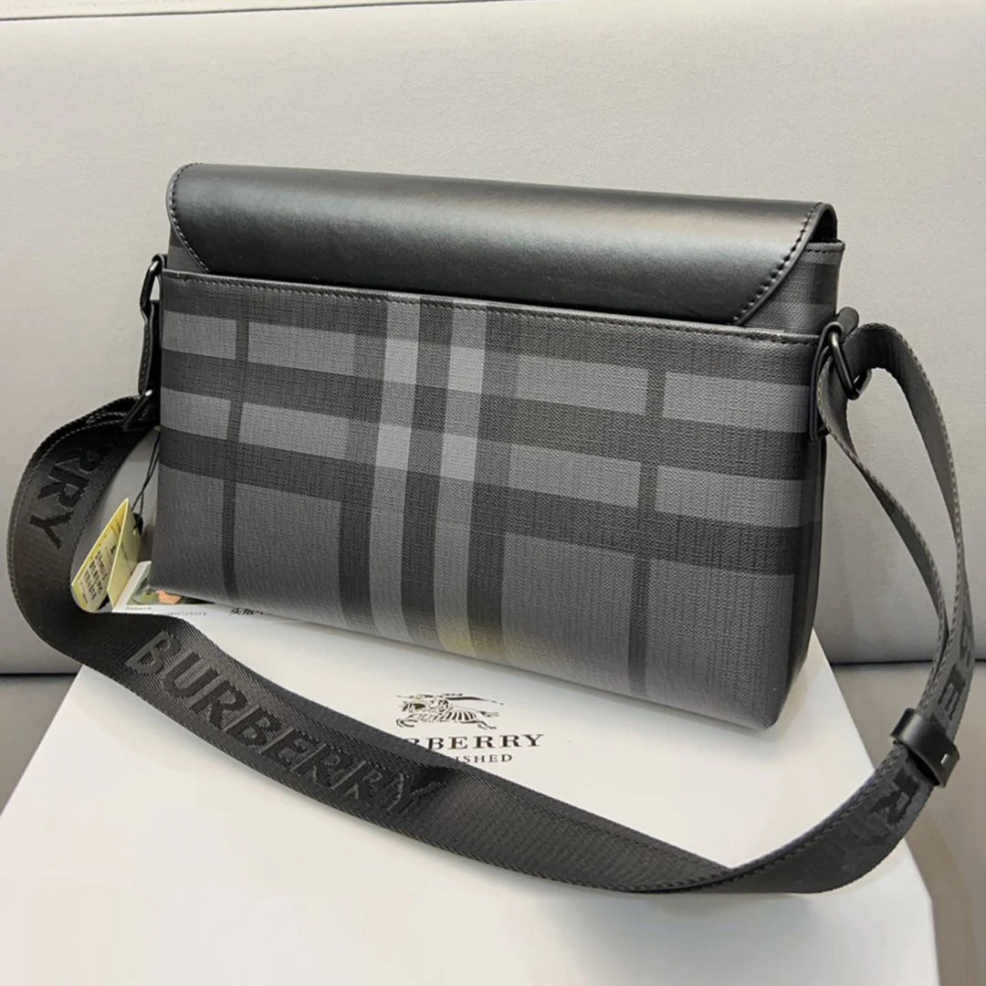Flap Messenger Bag Plaid Men's Crossbody Bag 1024011217