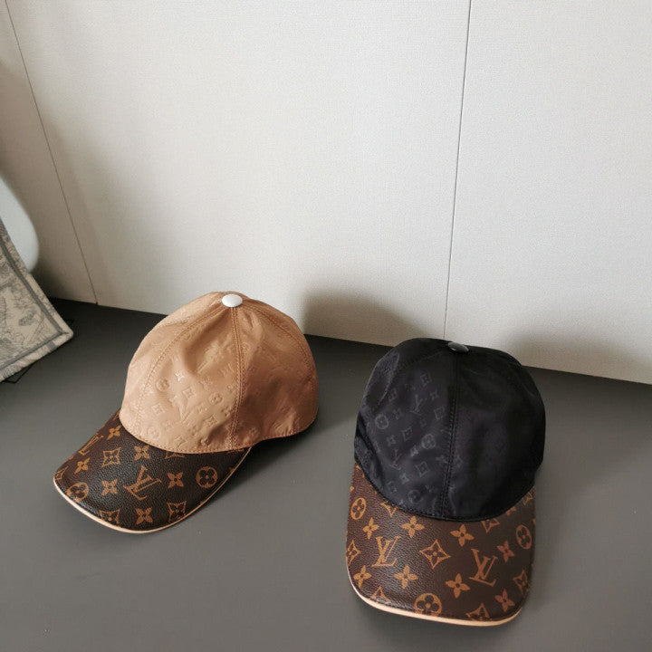 Stitching two-color printed curved brim hat