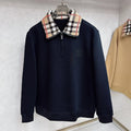 Check Collar Cotton Half-Zip Sweatshirt WB0625110508