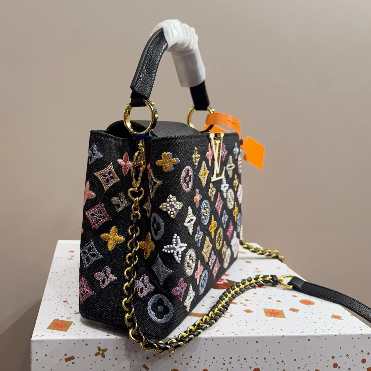 Denim Embroidered Tote Bag 1025092306