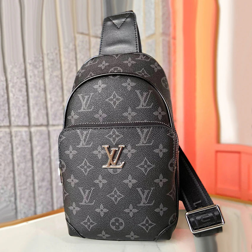 Luxury plaid vintage men's casual chest bag 1024071703
