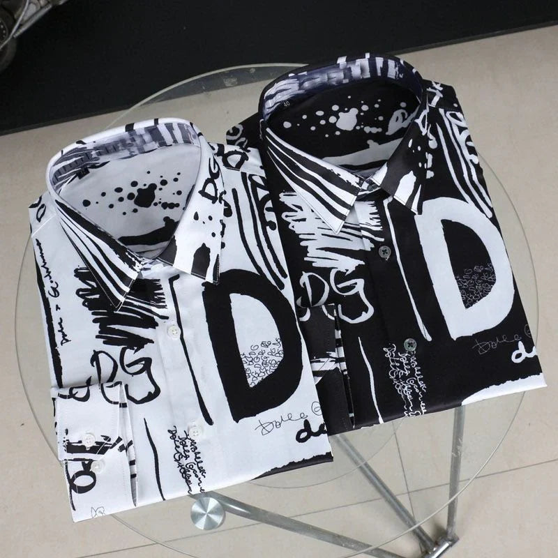 Men's fashionable printed long sleeved shirt 3D1024062424
