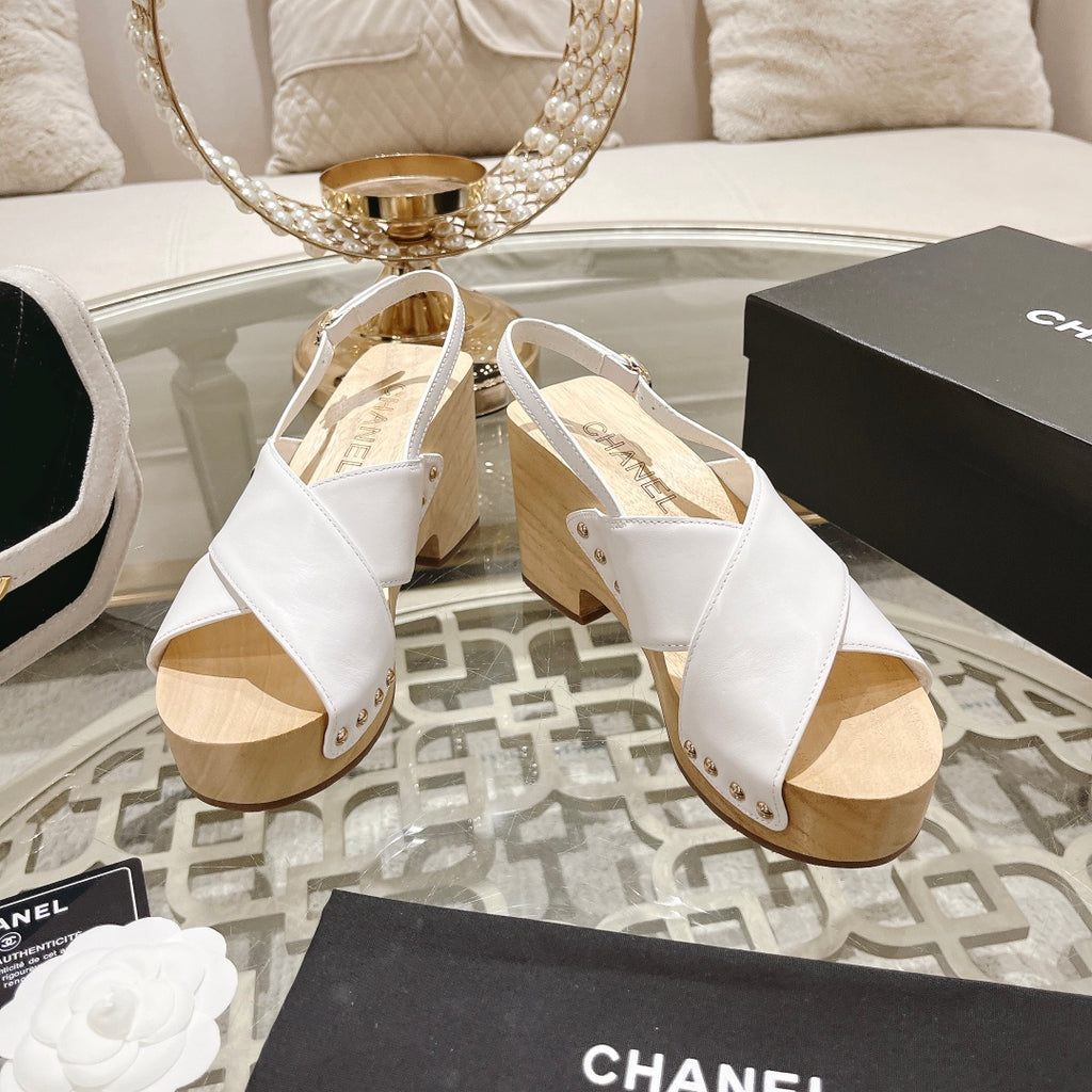 24ss wood grain platform sandals 0724071707