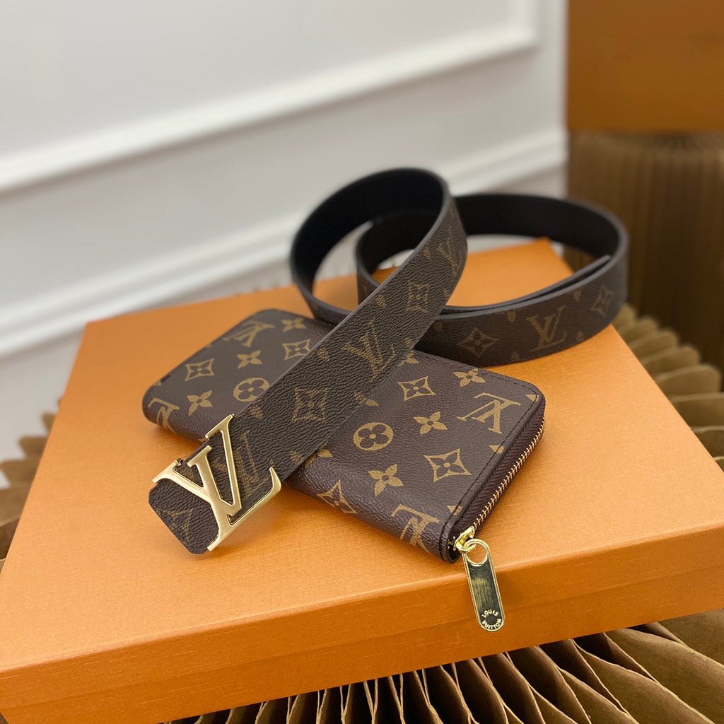 V high-end two-in-one gift box single pull wallet belt belt