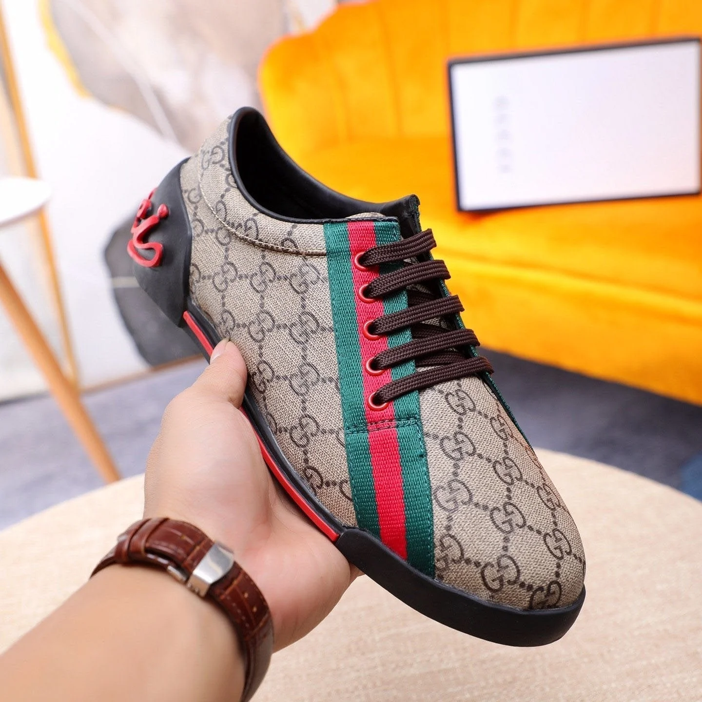 classic printed low-top rubber-soled sports shoes 0725061703