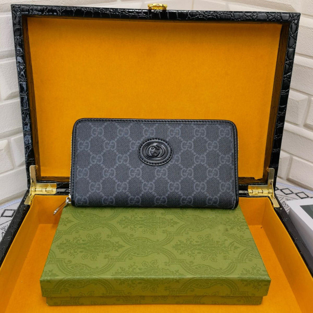 New Wallet Men's New Wallet Men's Leather Long Wallet Zipper Bag S01