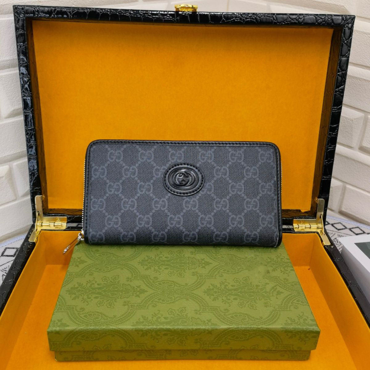 New Wallet Men's New Wallet Men's Leather Long Wallet Zipper Bag S01