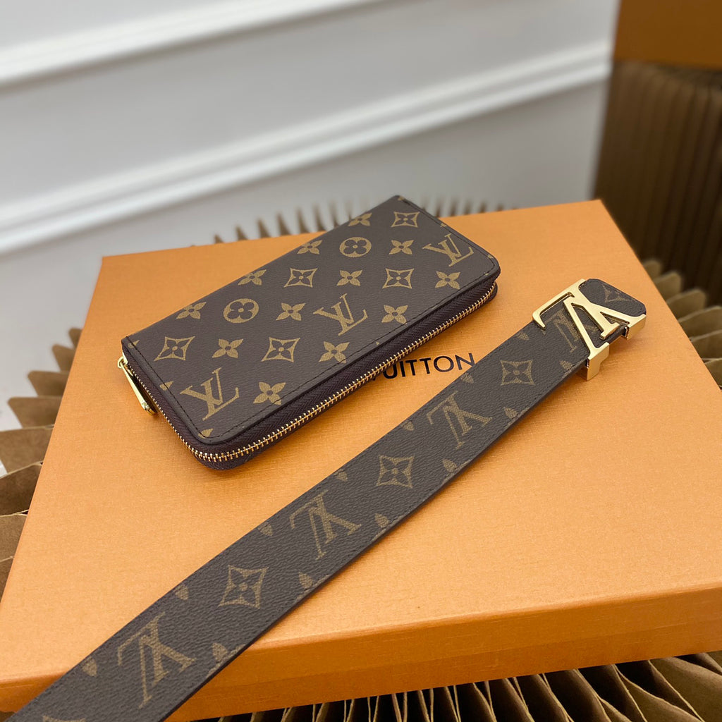 V high-end two-in-one gift box single pull wallet belt belt