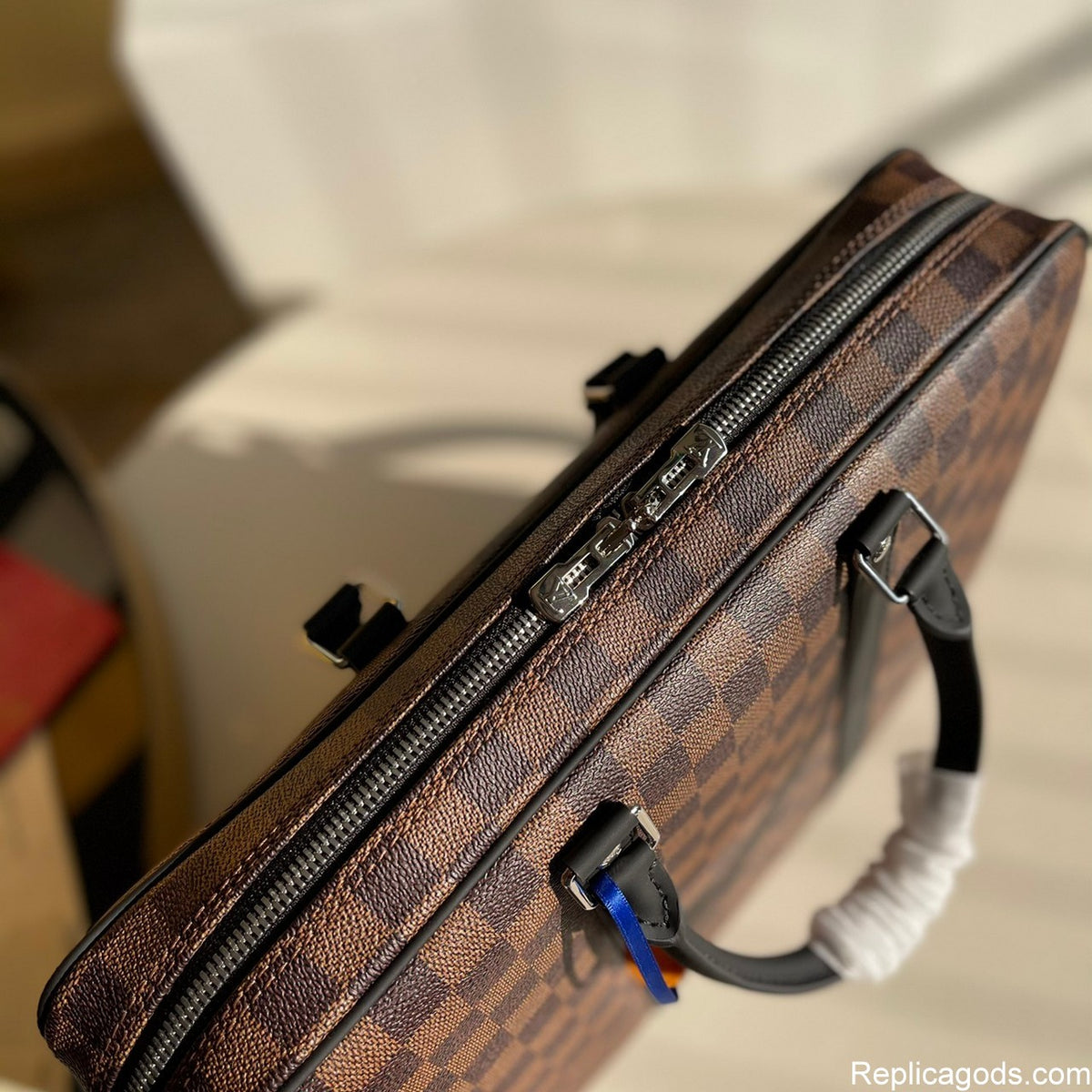 Brown Check Pattern Business Bags