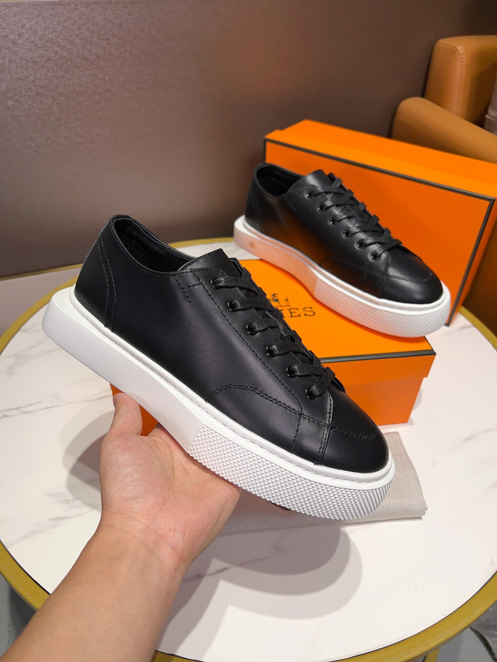 H Fashion Leather Lace-Up Sneakers 0724112204