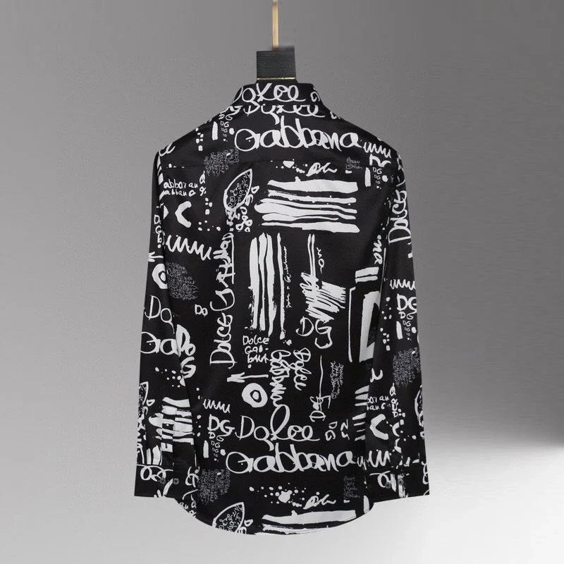 Men's fashionable printed long sleeved shirt 3D1024062424