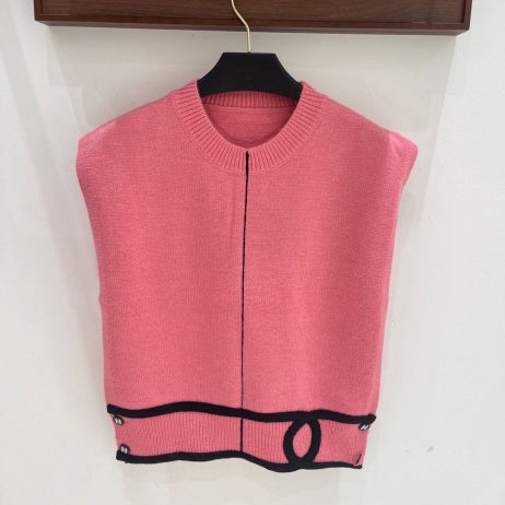 New Fashion Women  CC Contrast Color Knit Tank Top PD1326091118