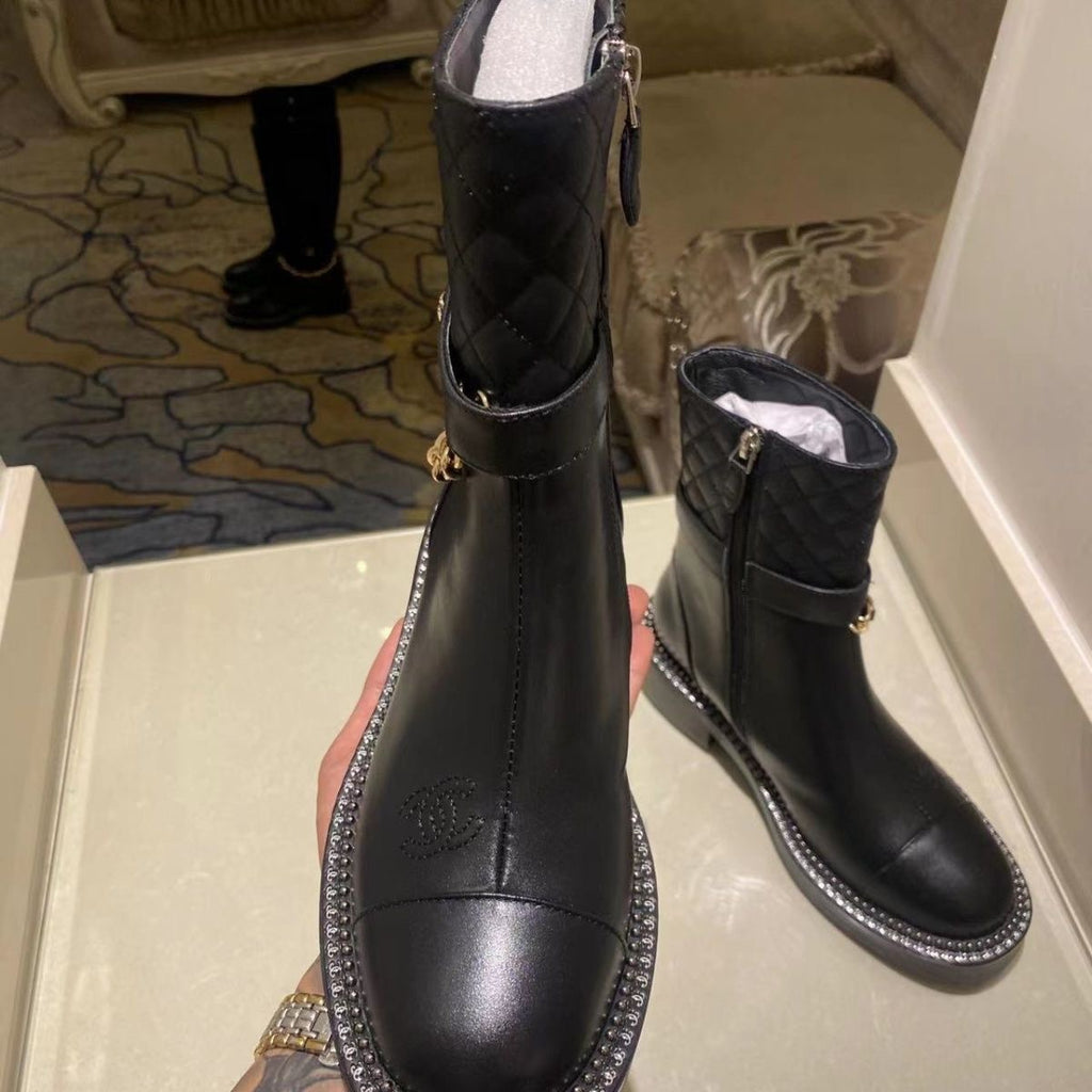 rhombus metal chain boots 1824092702