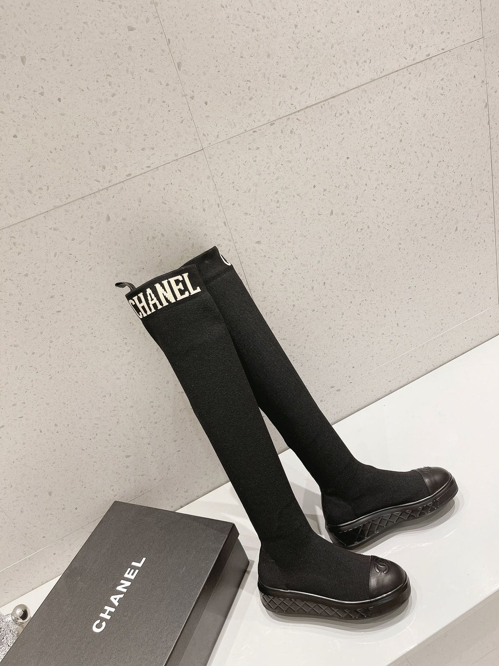23 New CL classic letter embroidered stretch boots XC0423101303