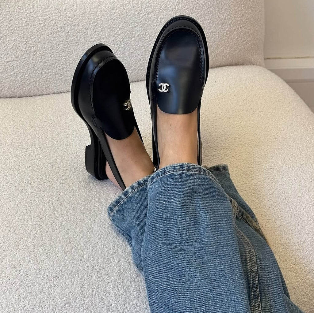 Women's Black Slingback Loafers