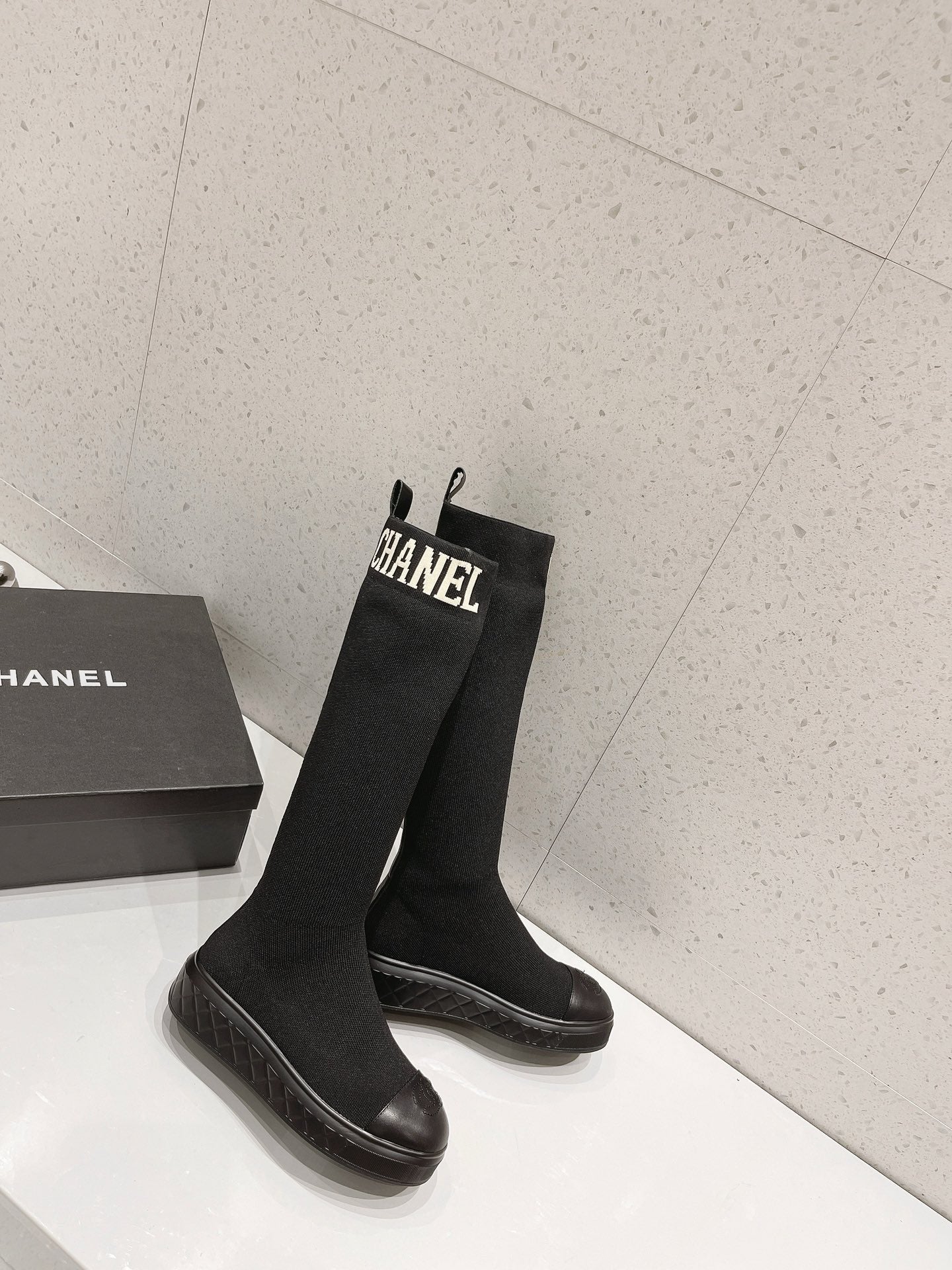23 New CL classic letter embroidered stretch boots XC0423101303