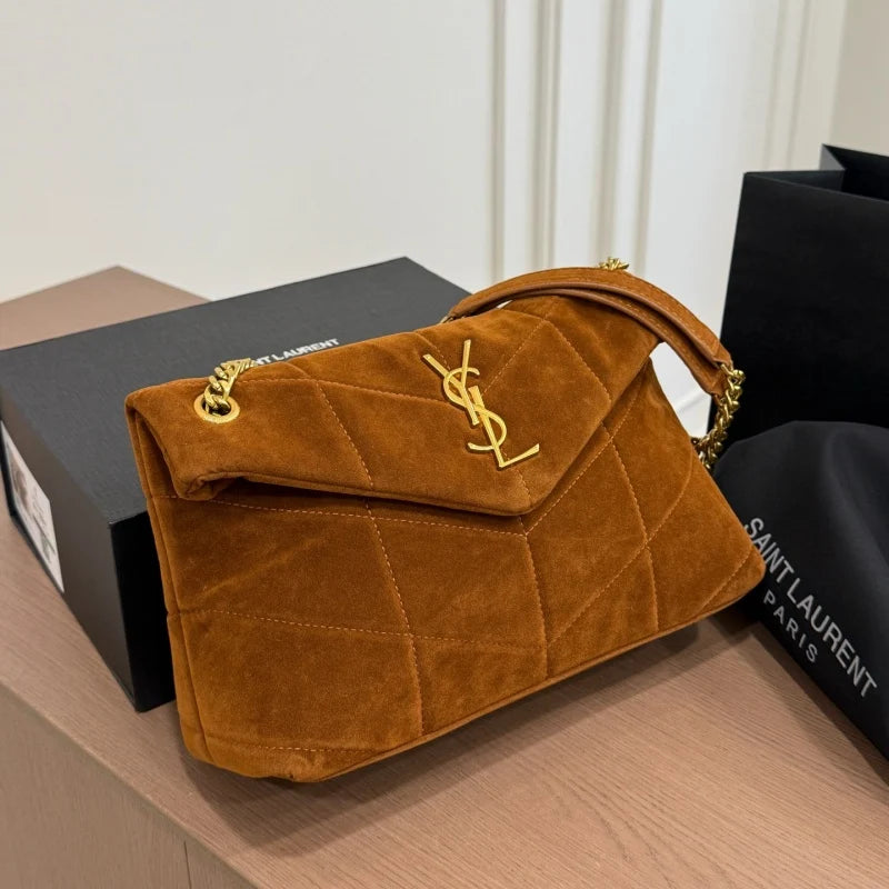 New Fashion Women's Quilted Suede Chain Shoulder Bag CWT1326090713