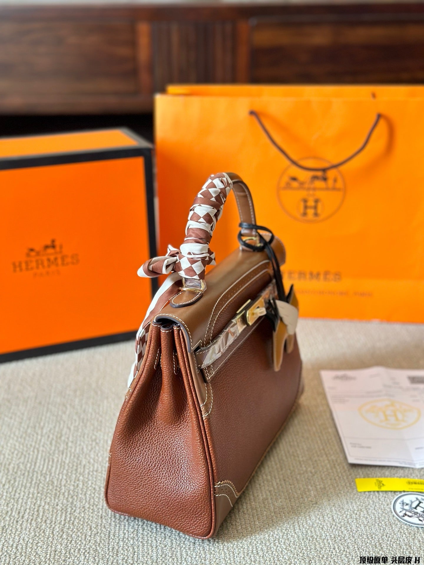 H Pure cowhide fashion Kelly bag 0724101019