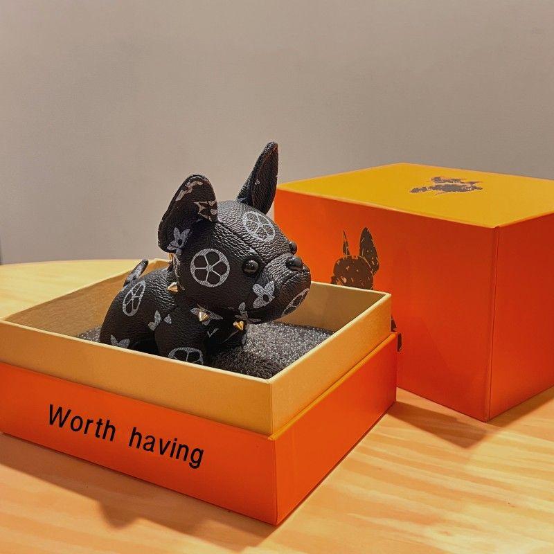 Cute Leather Dog Pendant Keychain 0823121104