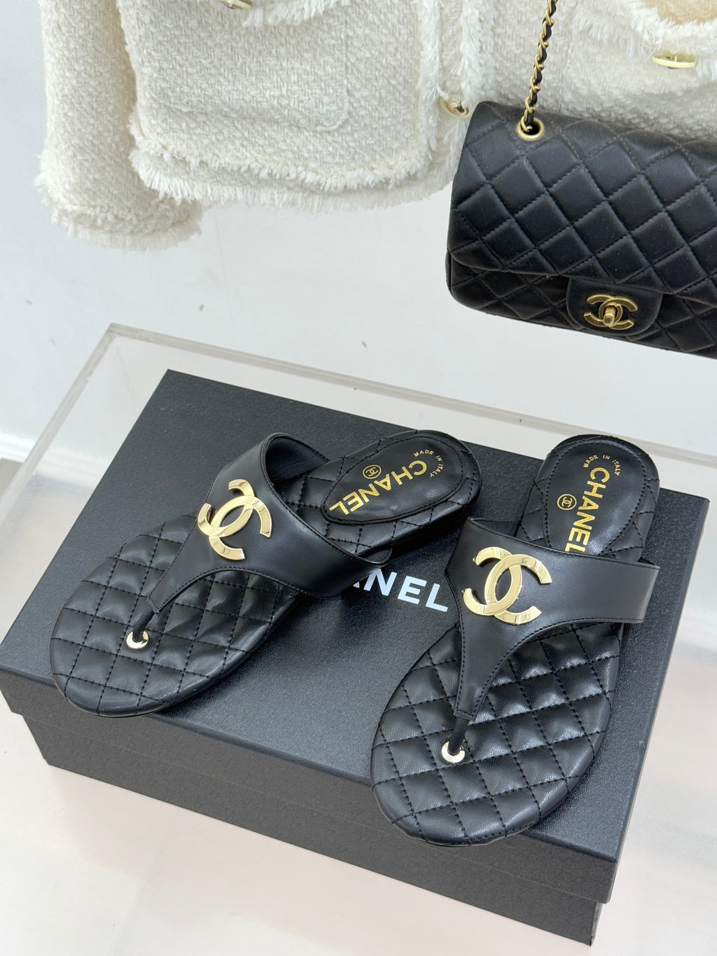26SS New Women's Diamond Pattern Flip-Flops 0726031003