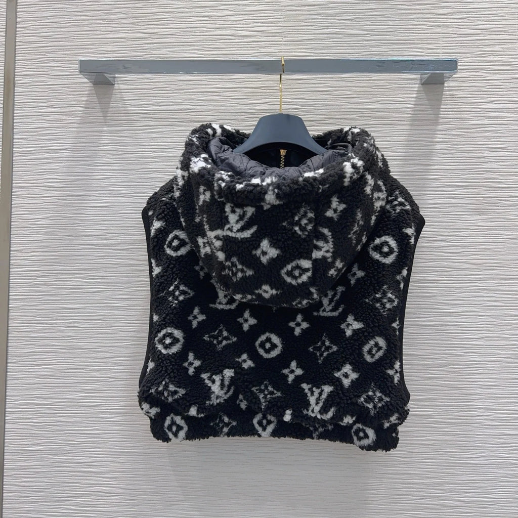 New lambskin hooded vest jacket 1426012901