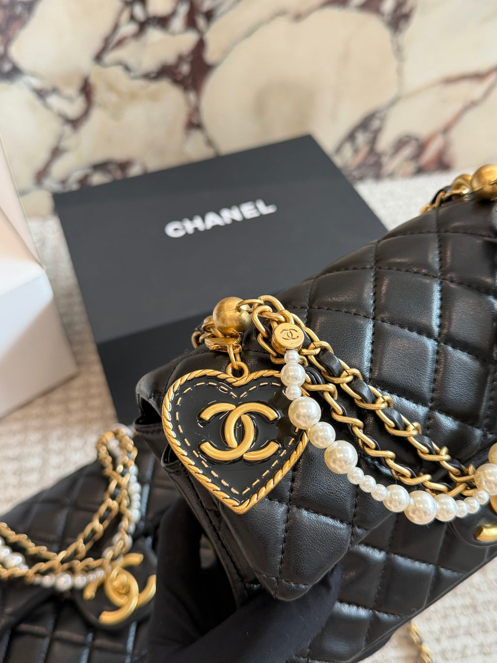 26SS New Women's Pearl Chain Bag 0726031007