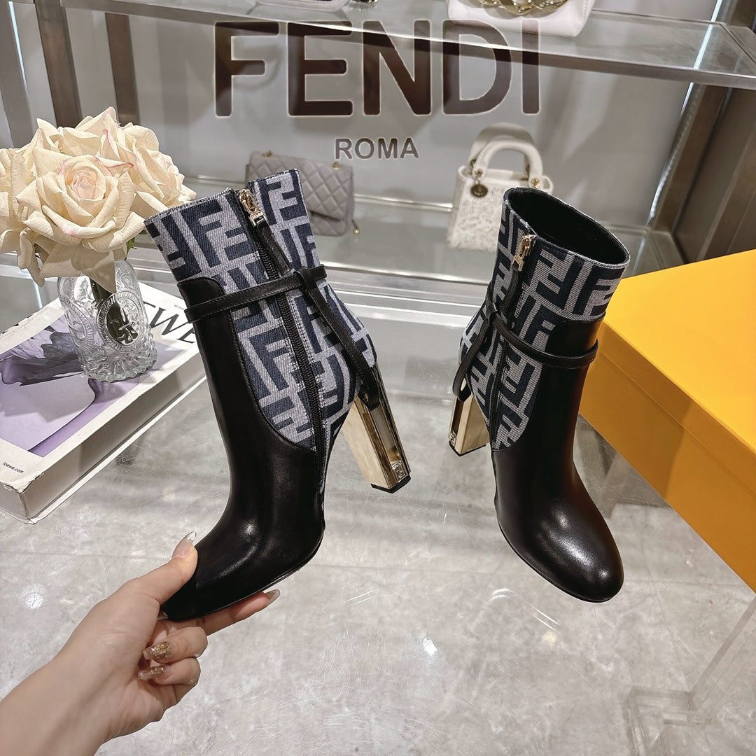 Round toe leather Delfina boots 1824111503