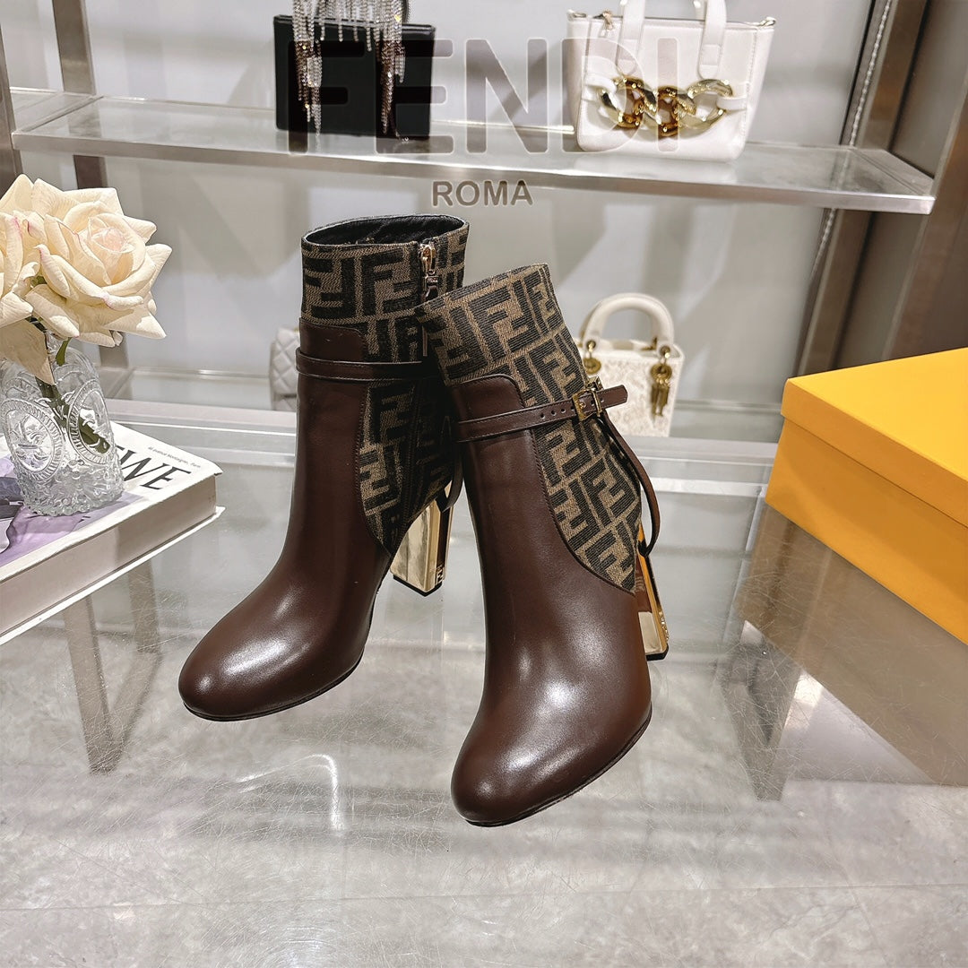 Round toe leather Delfina boots 1824111503