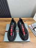 PR patent leather and mesh lace-up sneakers 0724111901