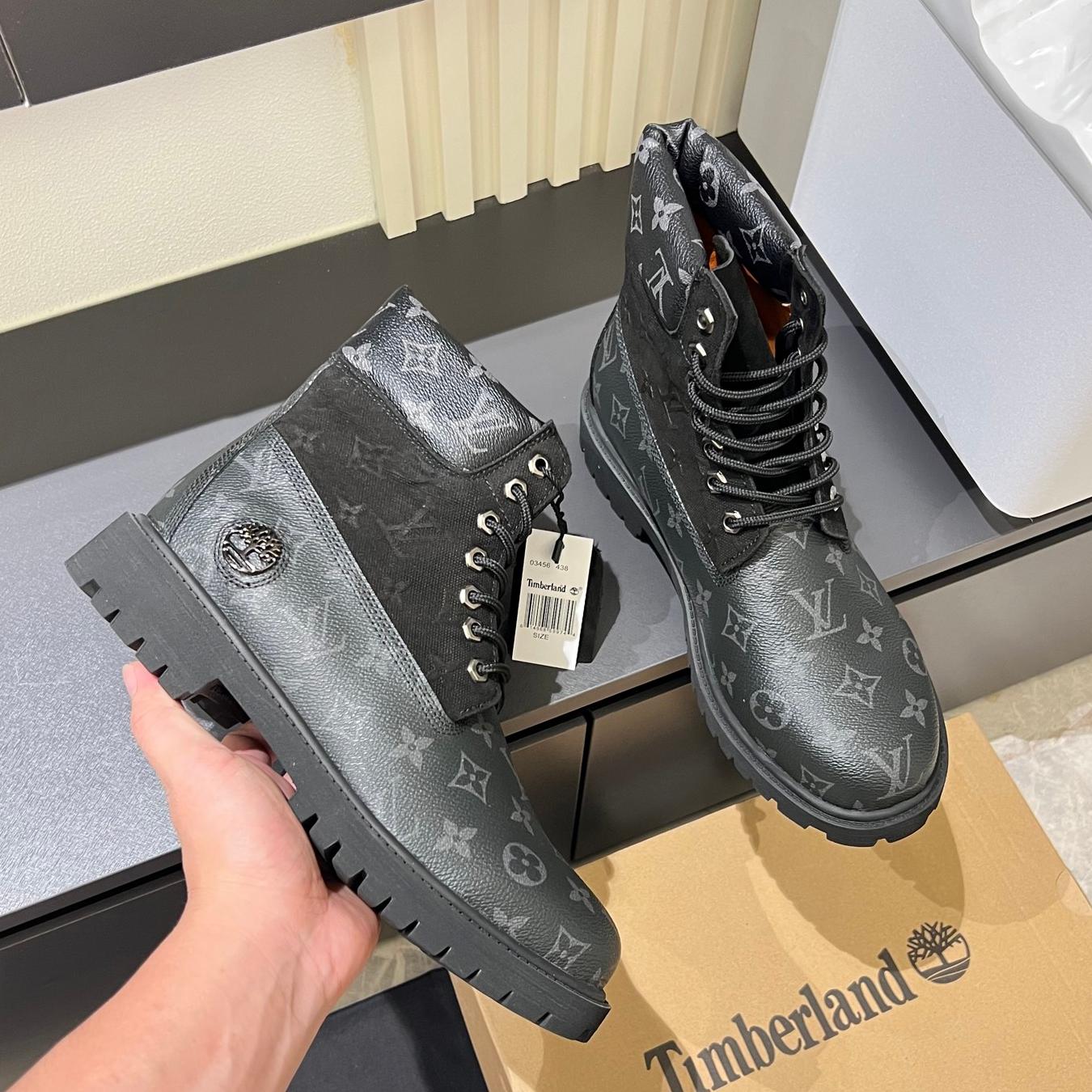 New Black and Brown V Logo Men's bootsPD052024090603