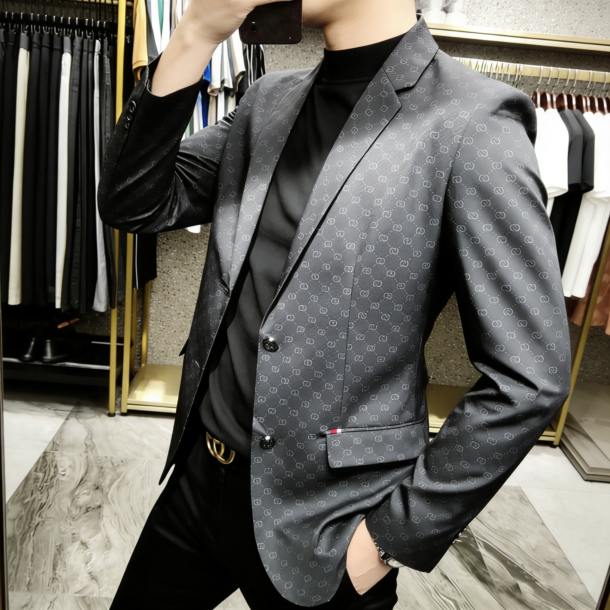 Casual trendy all-match suit top PD10041735