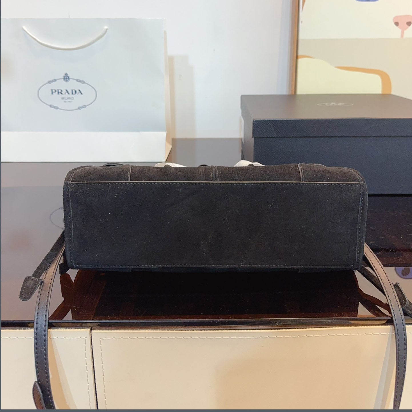PAR SoftLux suede horizontal shoulder bag XC24092314