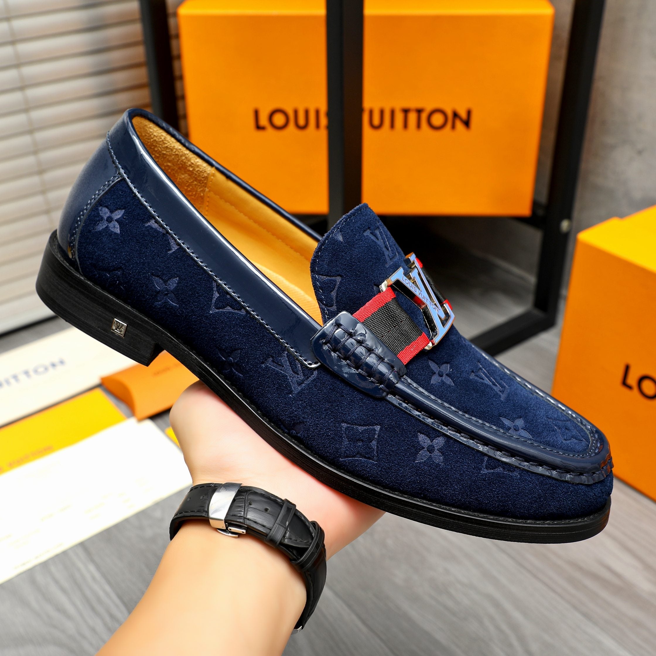 L suede printed cowhide upper leather shoes 0725073008