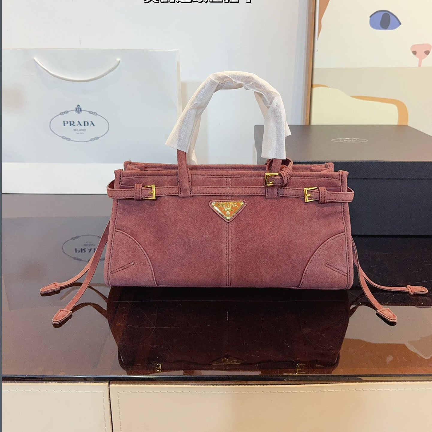 PAR SoftLux suede horizontal shoulder bag XC24092314