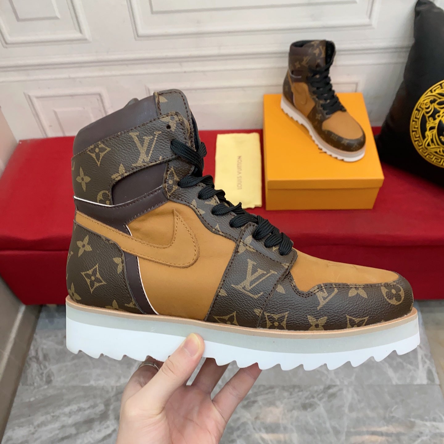 High Top Rubber Sole Printed Sneakers (3 Colors)