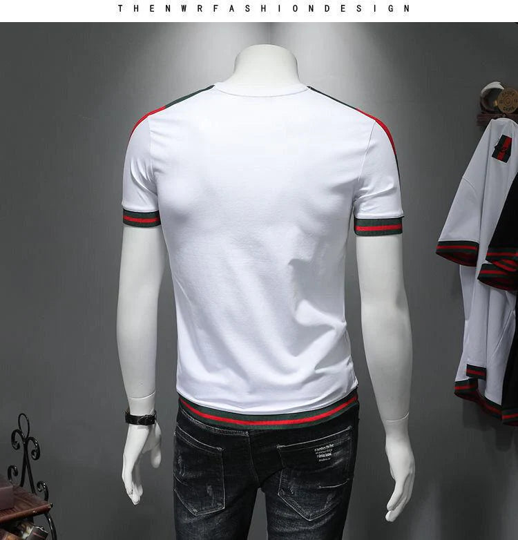 Fashion Small Bee Embroidery Short Sleeve T-shirt 1024060609