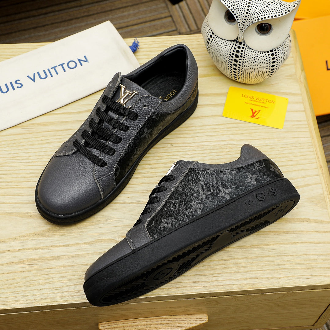 L classic monogram leather flat sneakers 0724122410
