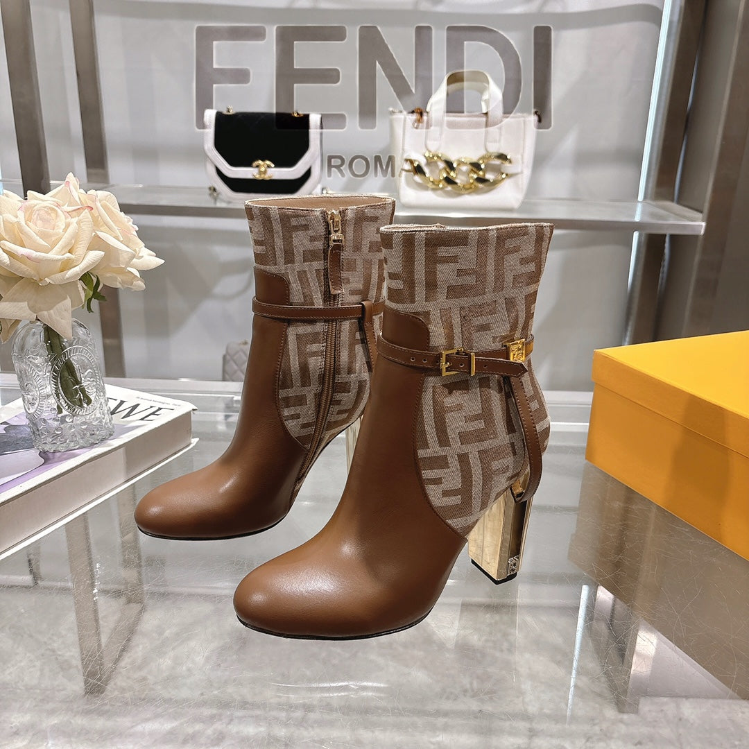 Round toe leather Delfina boots 1824111503