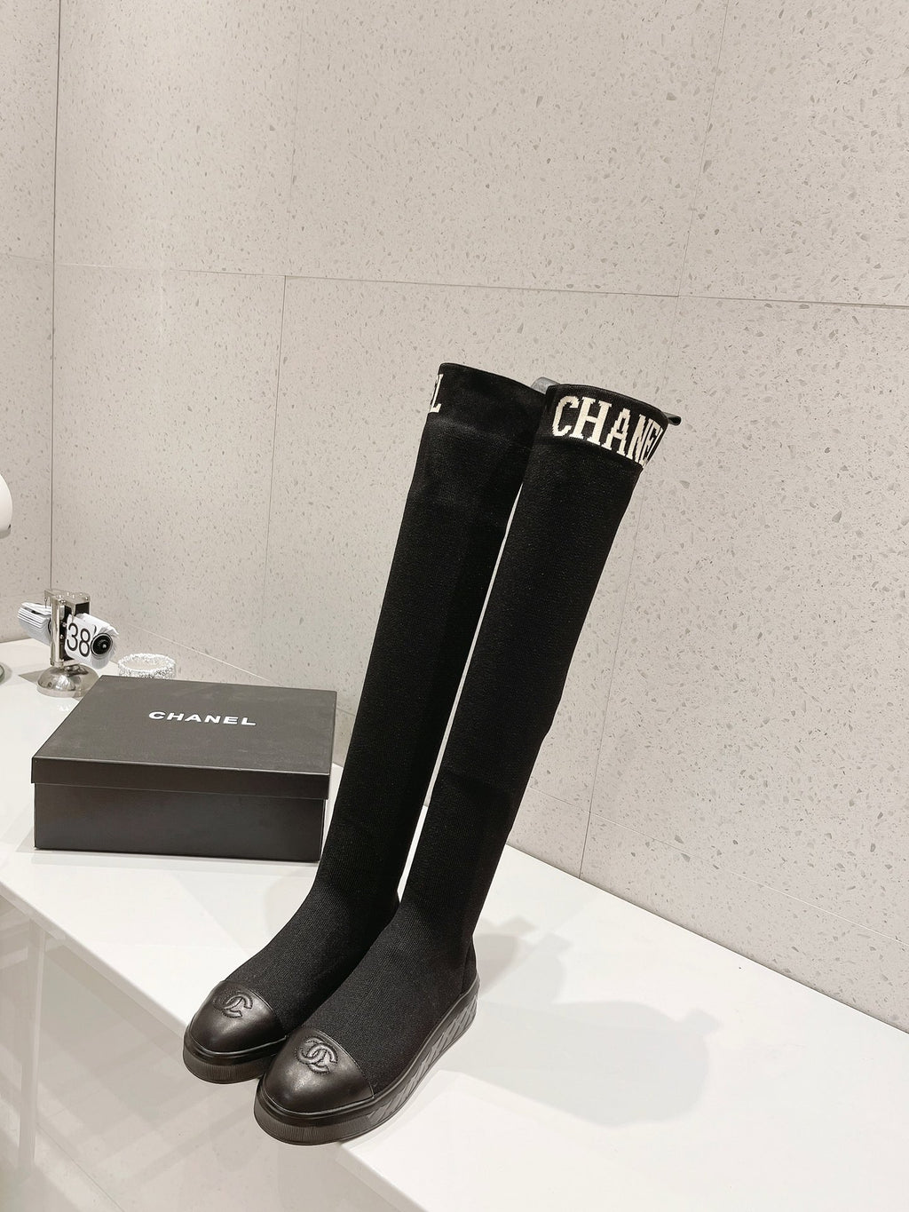 23 New CL classic letter embroidered stretch boots XC0423101303