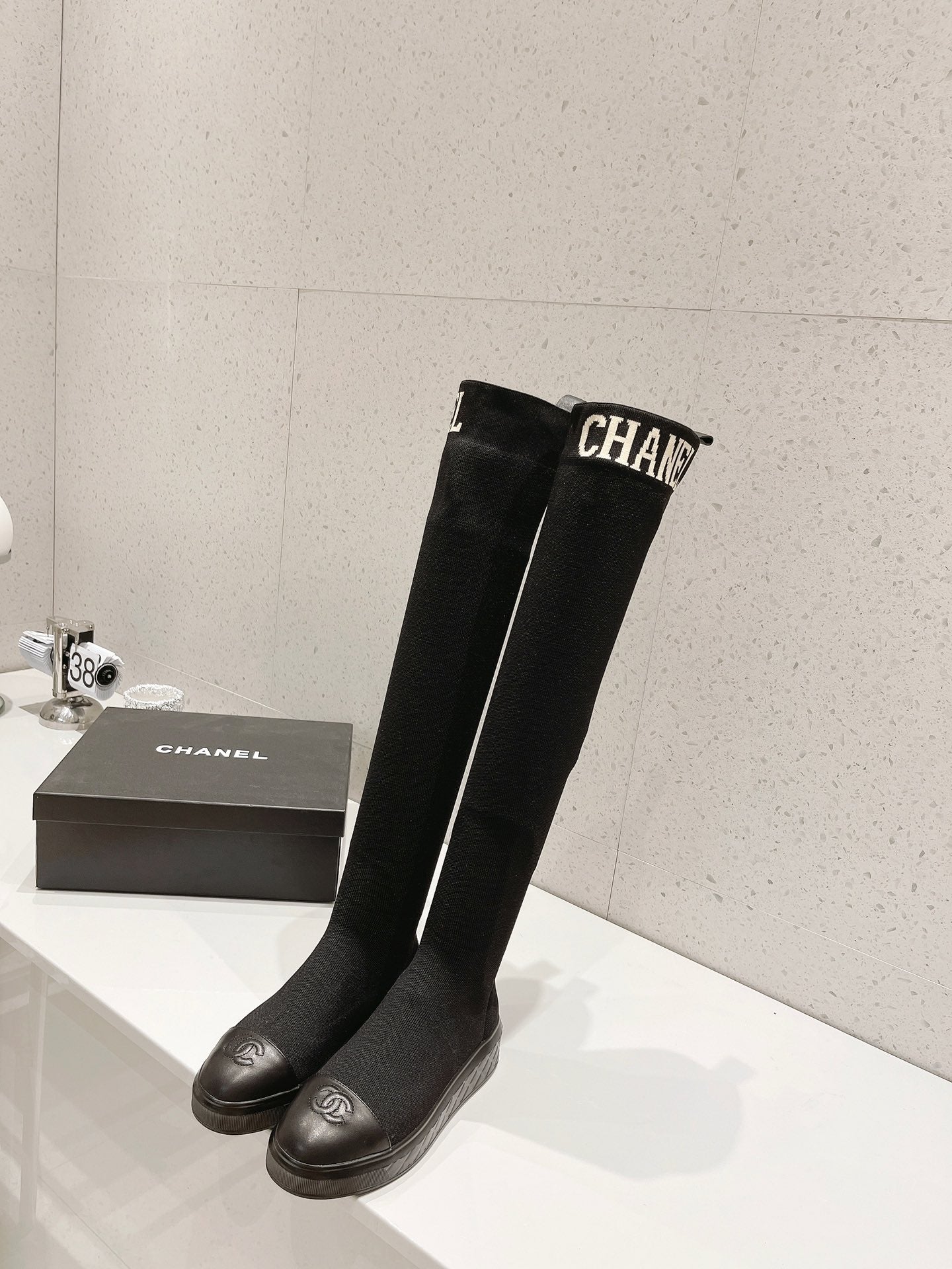 23 New CL classic letter embroidered stretch boots XC0423101303