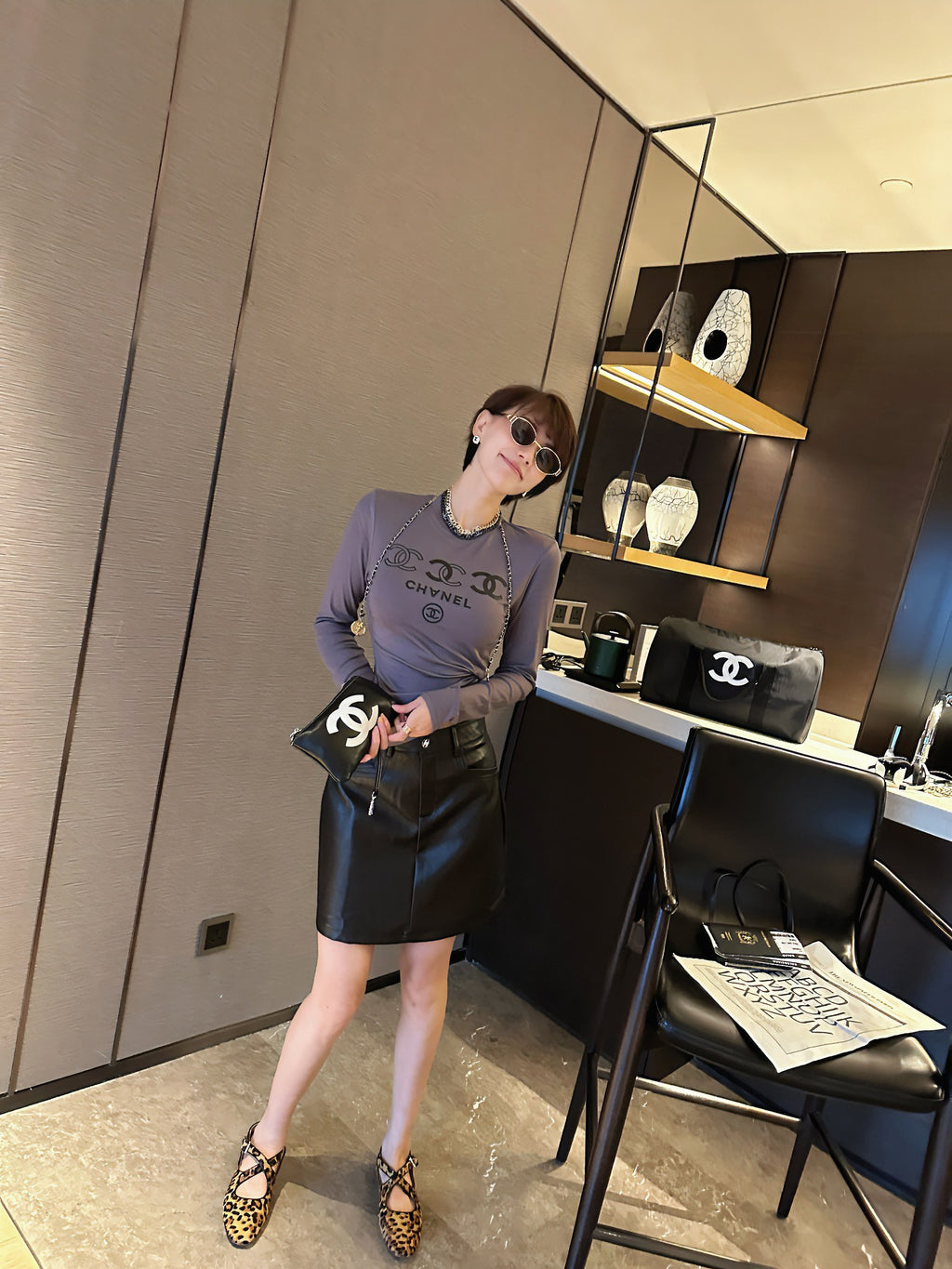 letter logo printed elastic bottom long sleeve 0724121109