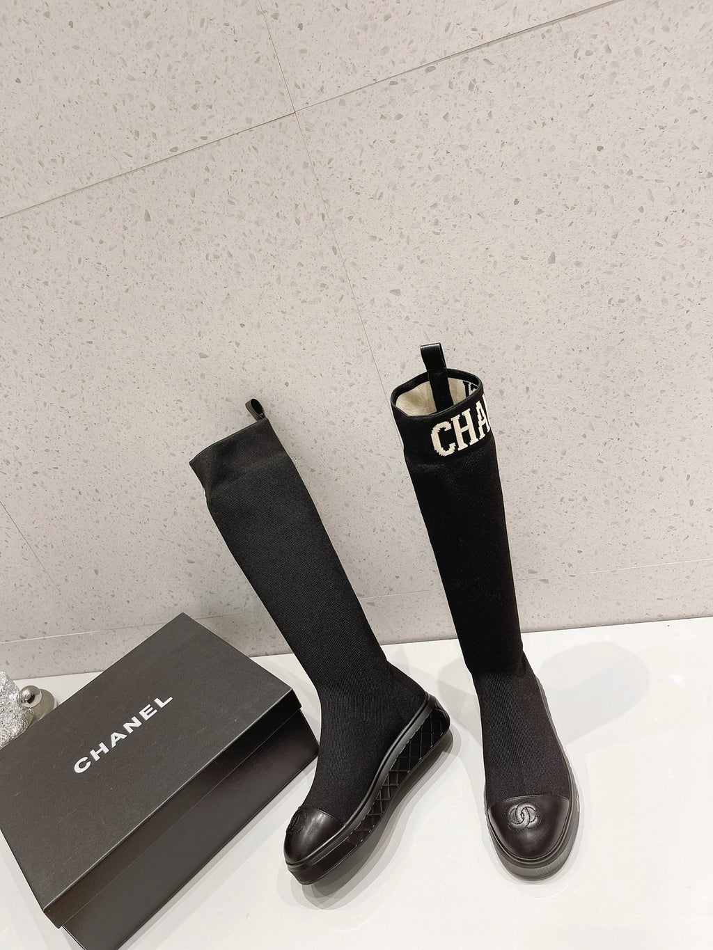 23 New CL classic letter embroidered stretch boots XC0423101303