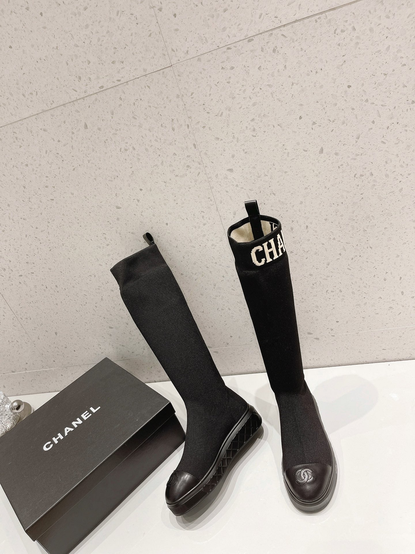 23 New CL classic letter embroidered stretch boots XC0423101303
